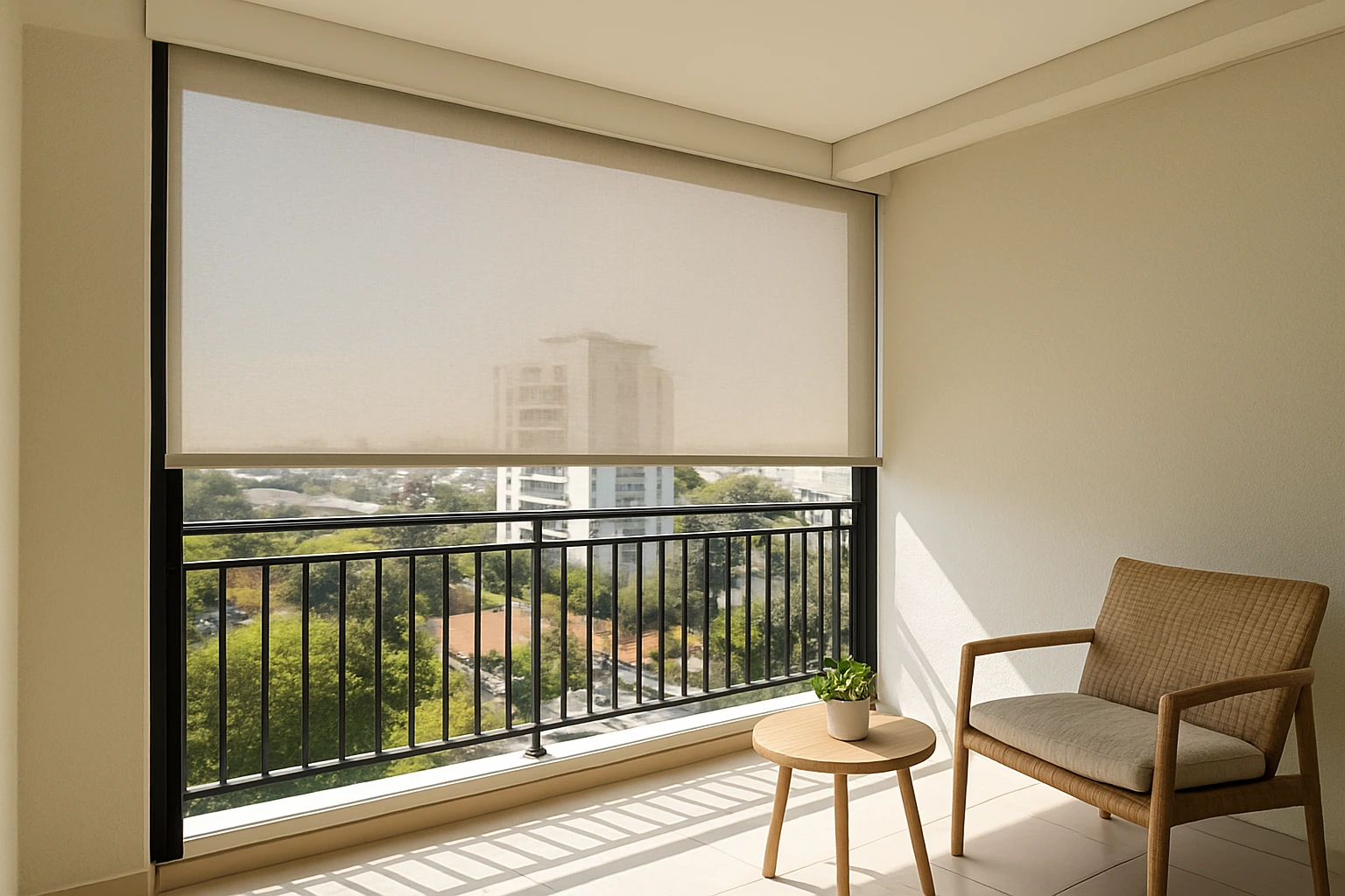 Persiana rolo para sacada de vidro na Cidade Maia em Guarulhos